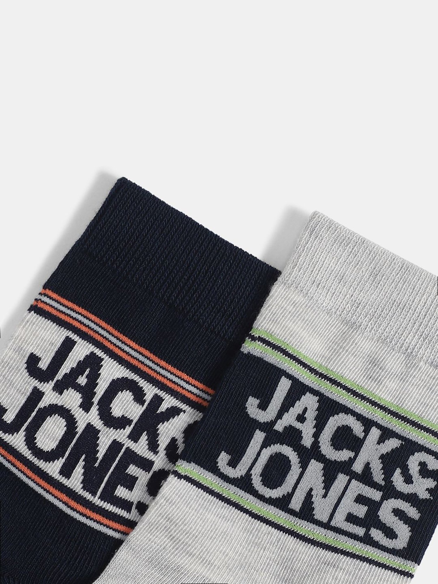 Jack & Jones Jacstripe Multicolor Cotton Solid Calf Length Socks - Pack of 2