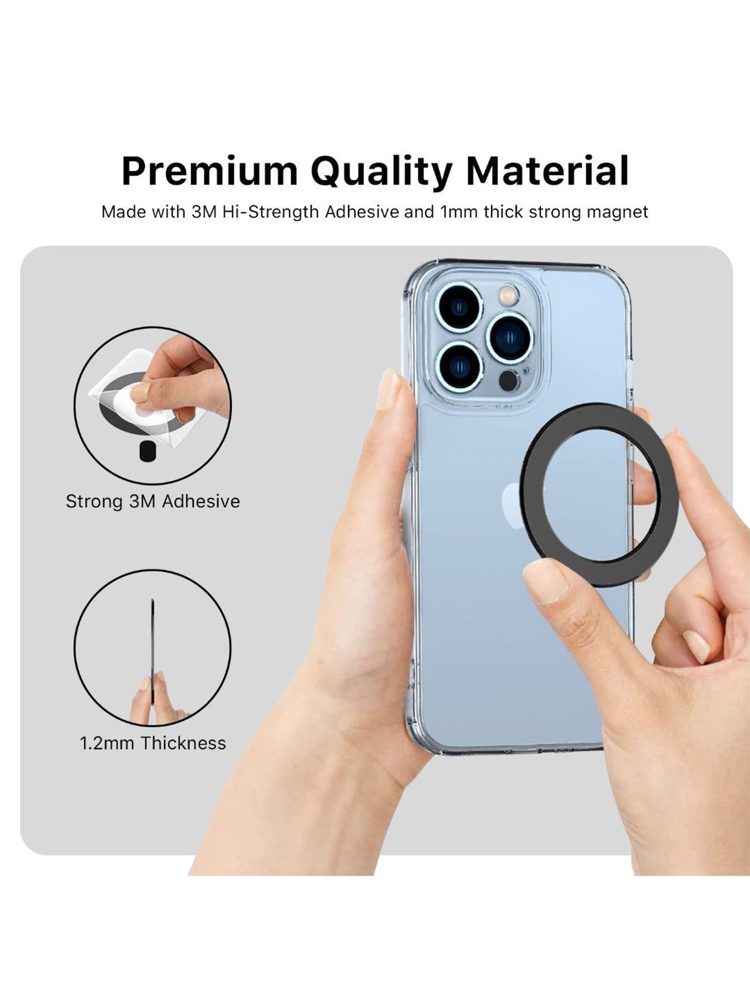 GRIPP MAGRING Magnetic Supporter for Mag-Safe Ring for All Qi Enabled Phones - Black