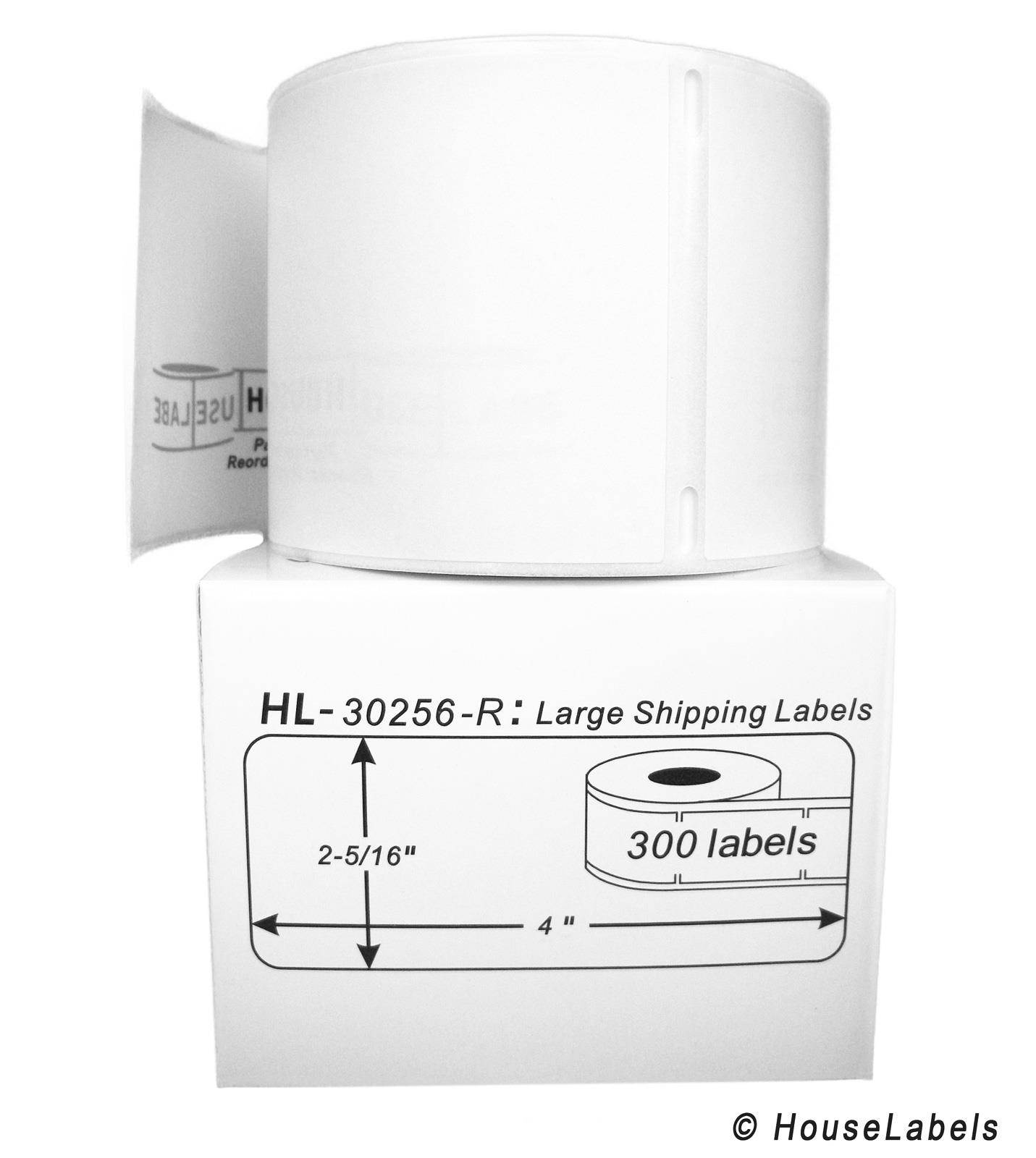 DYMO-Compatible 30256-R REMOVABLE Large Shipping Labels (2-5/16" x 4") -- BPA Free! (25 Rolls; 300 Labels per Roll)