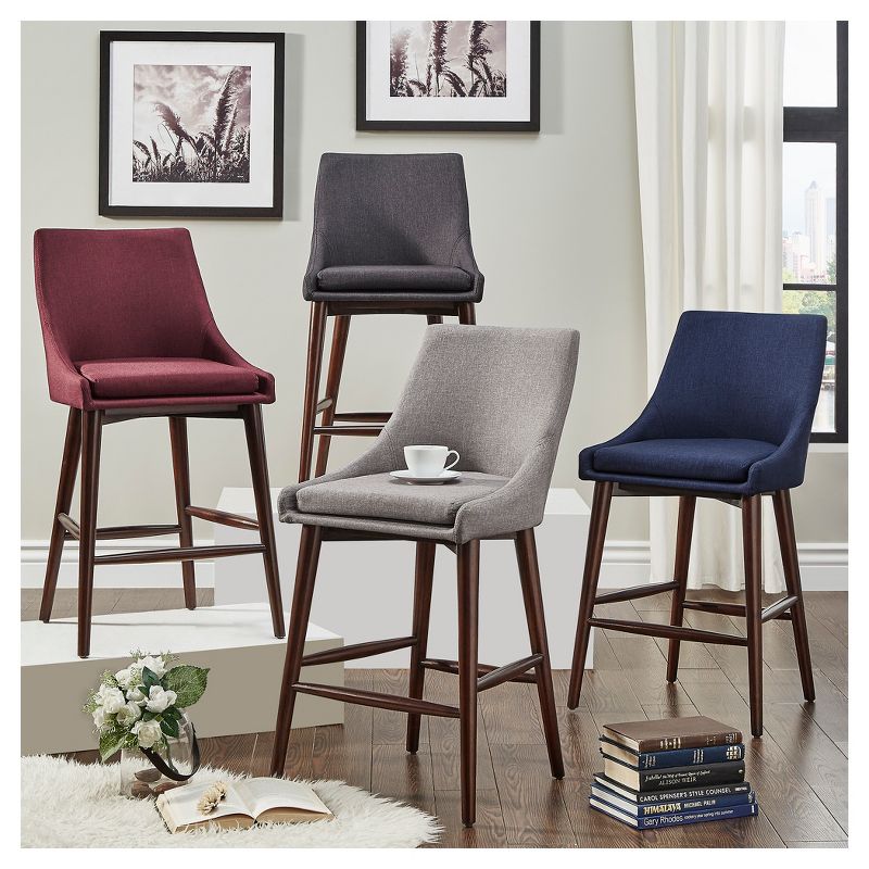 Set Of 2 Sullivan Mid Century Barrel Back Counter Height Barstool Twilight - Inspire Q