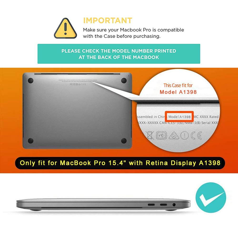 For Macbook Pro 15 Retina Case Werleo Heavy Duty Hard Case Protective Cover for Apple Macbook Pro 15.4" with Retina Display Compatible with A1398 2012-2015 Release