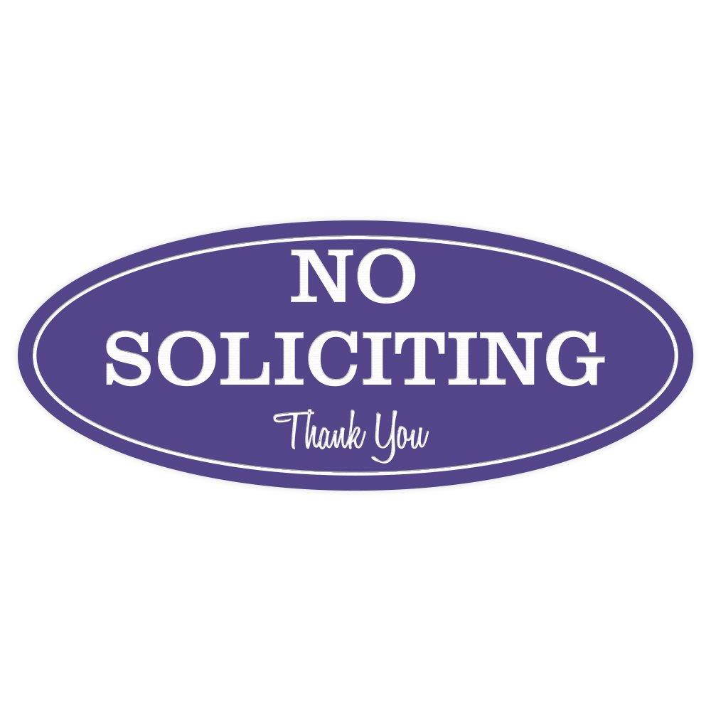 Oval No Soliciting Sign (Purple) Small