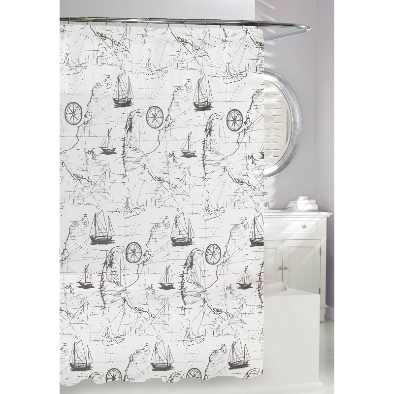 Traveller Shower Curtain Black/Frost - Moda at Home