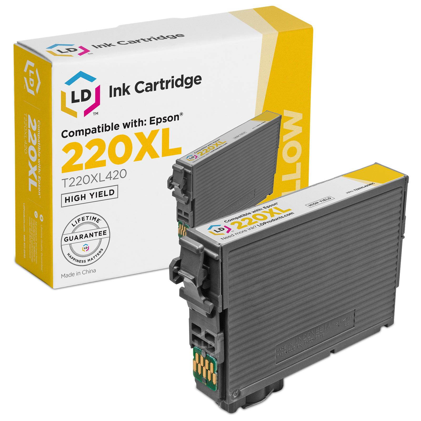 LD &copy; Remanufactured Epson 220XL Set of 4 HY Ink Cartridges Includes: 1 T220XL120 Black, 1 T220XL220 Cyan, 1 T220XL320 Magenta, and 1 T220XL420 Yellow