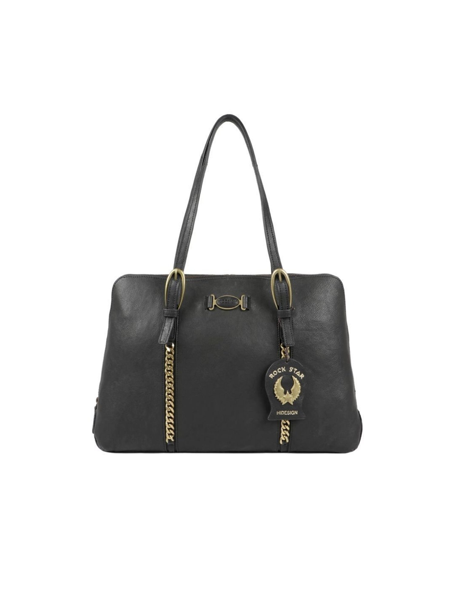 Hidesign Rockstar Metal Black Solid Medium Laptop Handbag