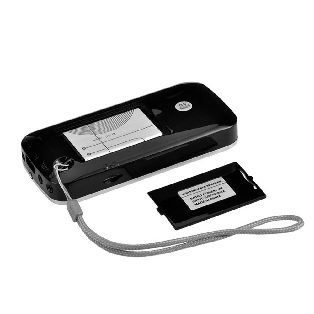 Portable FM Radio with Speaker and SD Card Player 3-in-1, Stereo MP3 Music Player, Digital LCD Display, LED Flashlight, Loop Playback, Breakpoint Memory