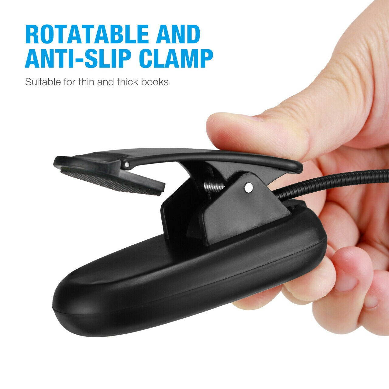 LED Reading Book Light USB Rechargeable Lamps With Flexible Clip For Reader USA