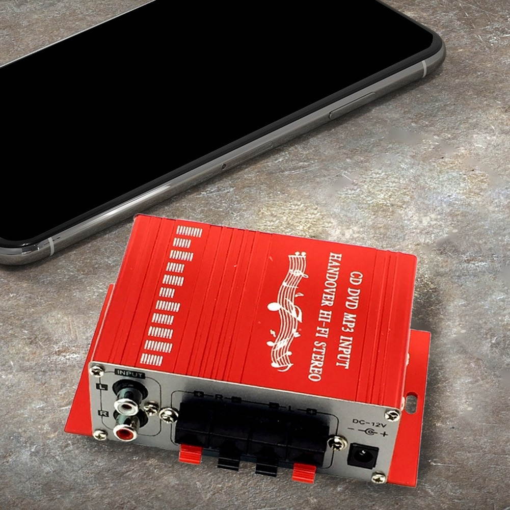 Kinter 12V Hot Selling Mini Hi-Fi Stereo Amplifier Audio MP3 Auto Car 2 Cananal Stereo DVD Speaker Blue