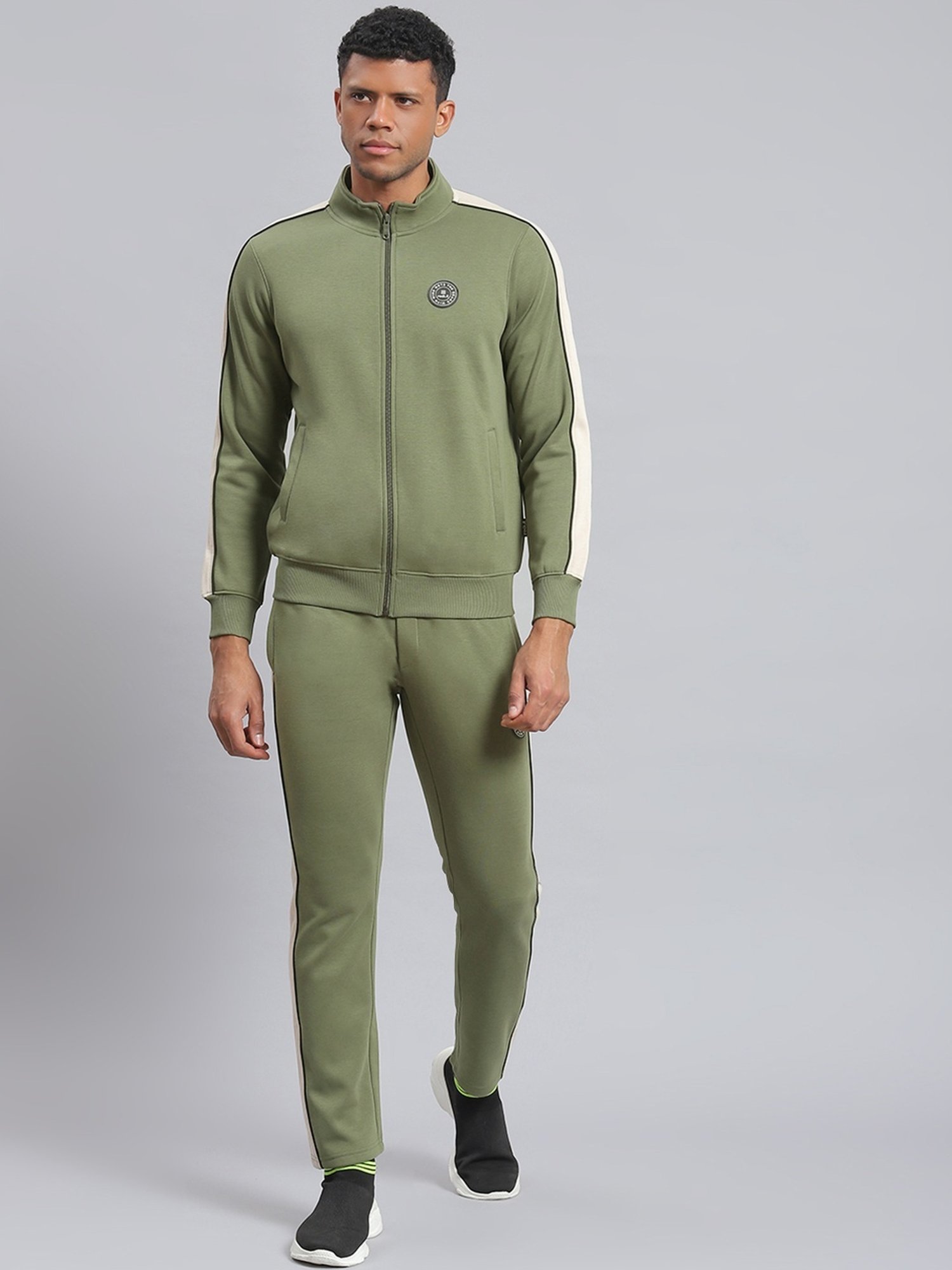 Rock.it Light Olive Regular Fit Striped Tracksuit