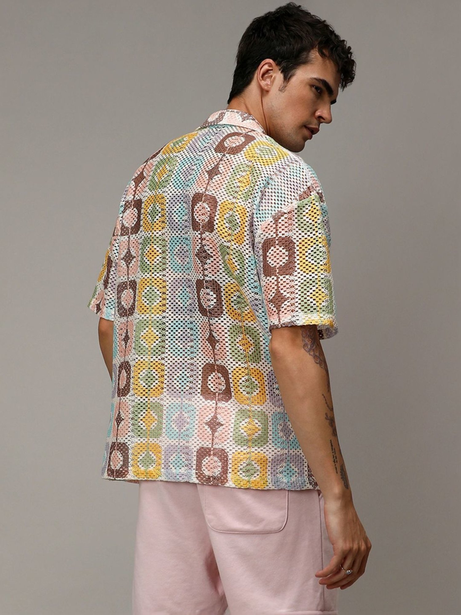 Campus Sutra Multicolored Loose Fit Printed Shirt