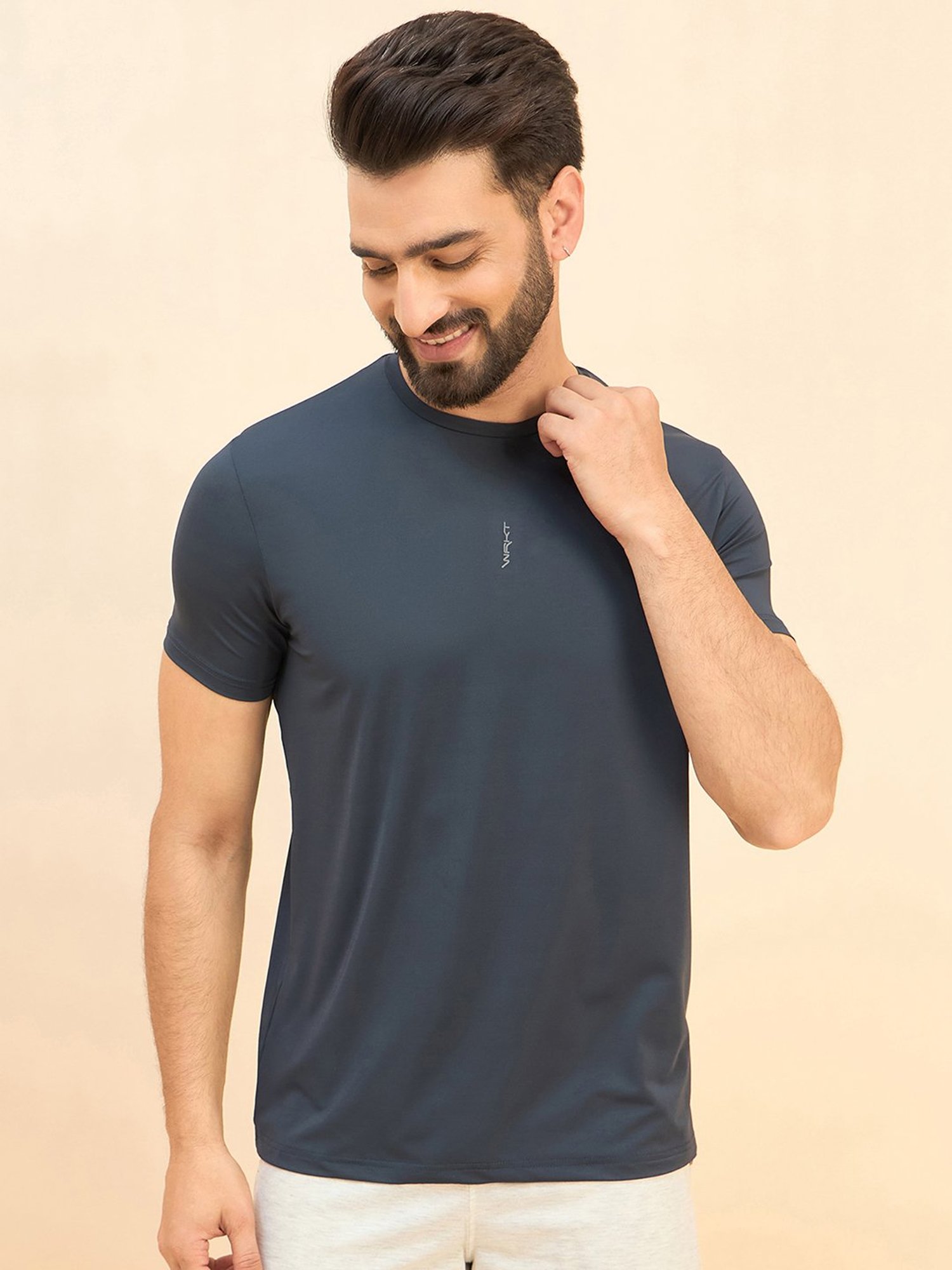 Sweet Dreams Grey Regular Fit Printed Crew T-Shirt