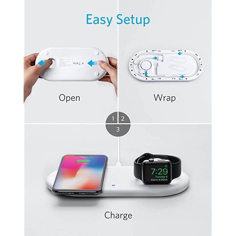 Wireless Charger 2 in 1 PowerWave+ Pad with Apple Watch Holder for Apple Watch 432 75W for iPhone 11 11 Pro 11 Pro Max Xs XS Max XR X 8 8 Plus No Apple Watch Charger