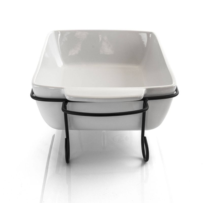 Gibson Elite 2pc Stoneware Rectangular Bakeware with Metal Rack