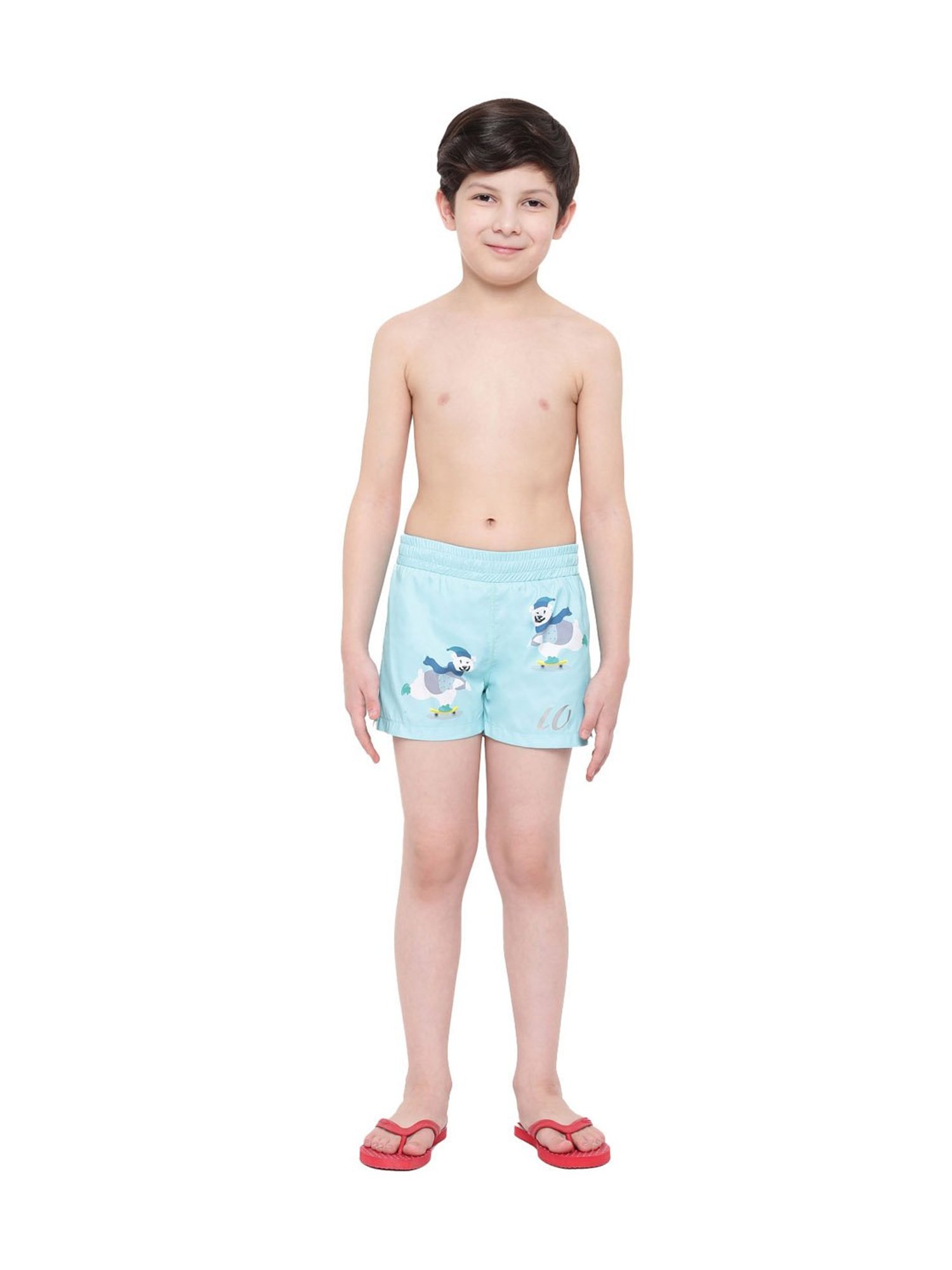 IO Kids Blue Printed Shorts