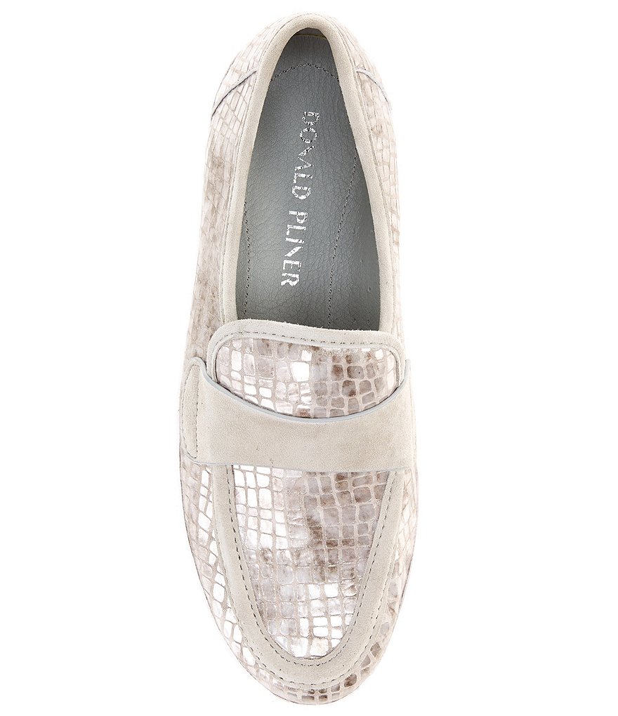 Donald Pliner Richie Metallic Croco Print Sneaker Loafers