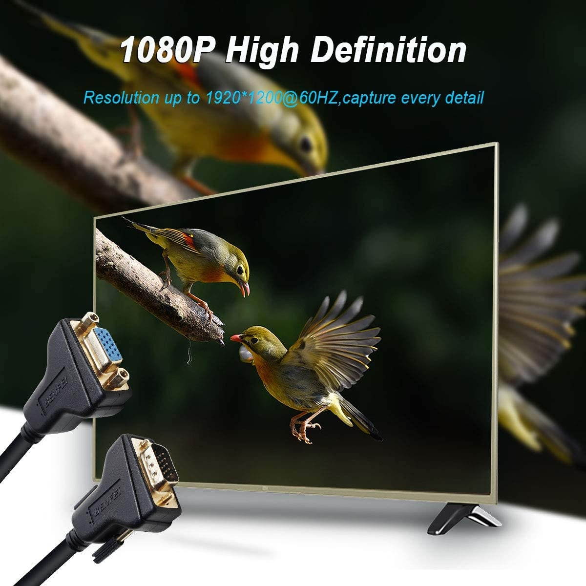 VGA Extension Cable BENFEI VGA Male to Female Cable - 10 Feet