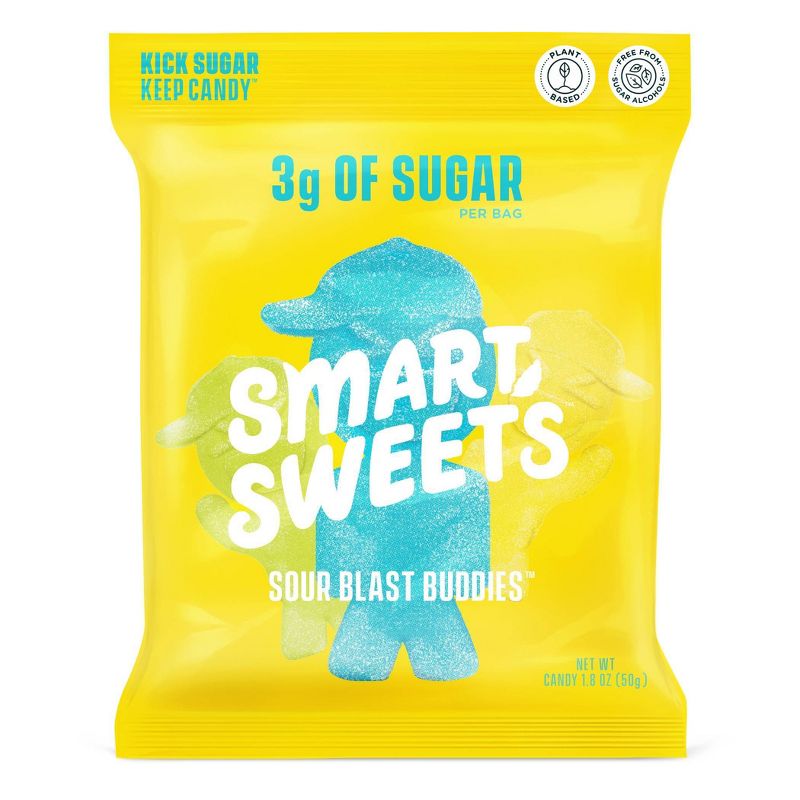 Smart Sweets Peach Rings, Sweet Fish Chewy, Sour Blast Buddies Gummy Candy Bundle