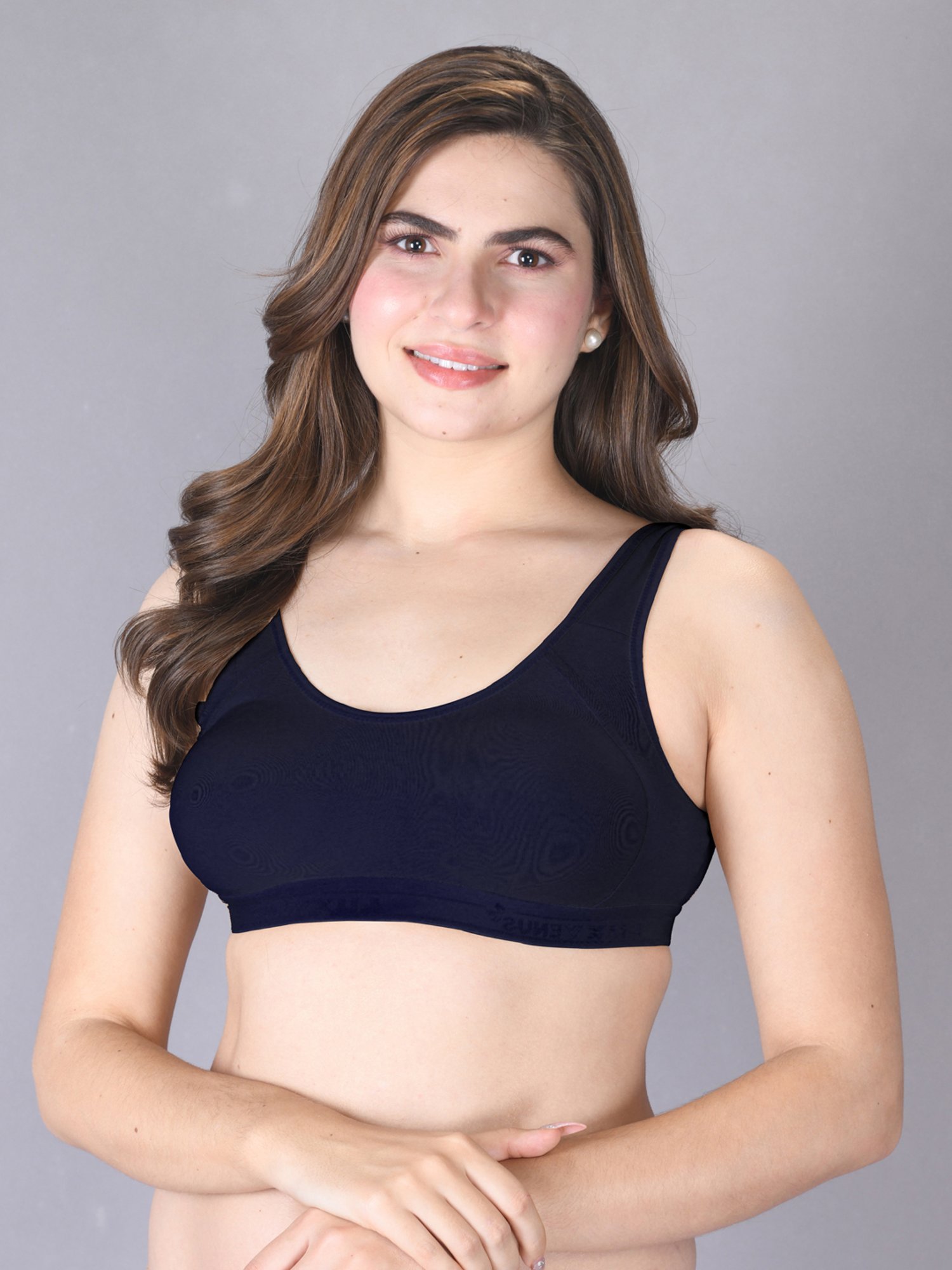 Lux Venus Navy Full Coverage Non-Wired Sports Bra