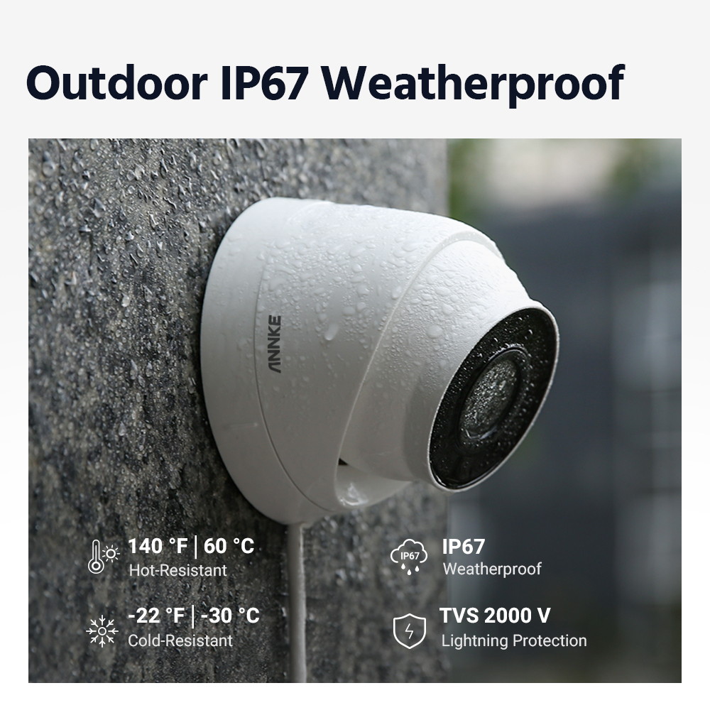 ANNKE 5MP PoE Turret Security Camera System 8CH 4K NVR Video Surveillance For Home Department