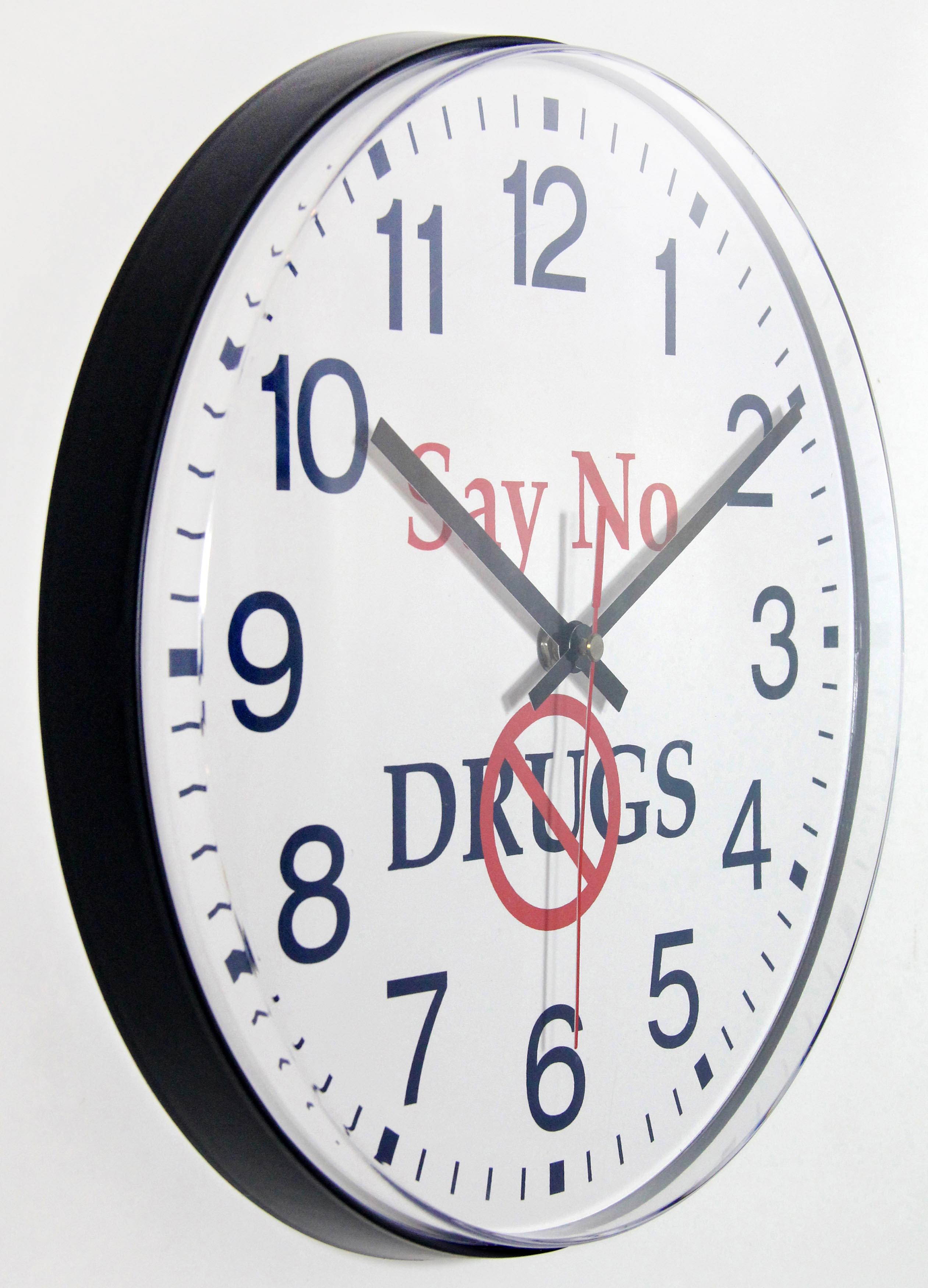 "Say No To Drugs" 12 inch Professional Educational Wall Clock Anti-Drug