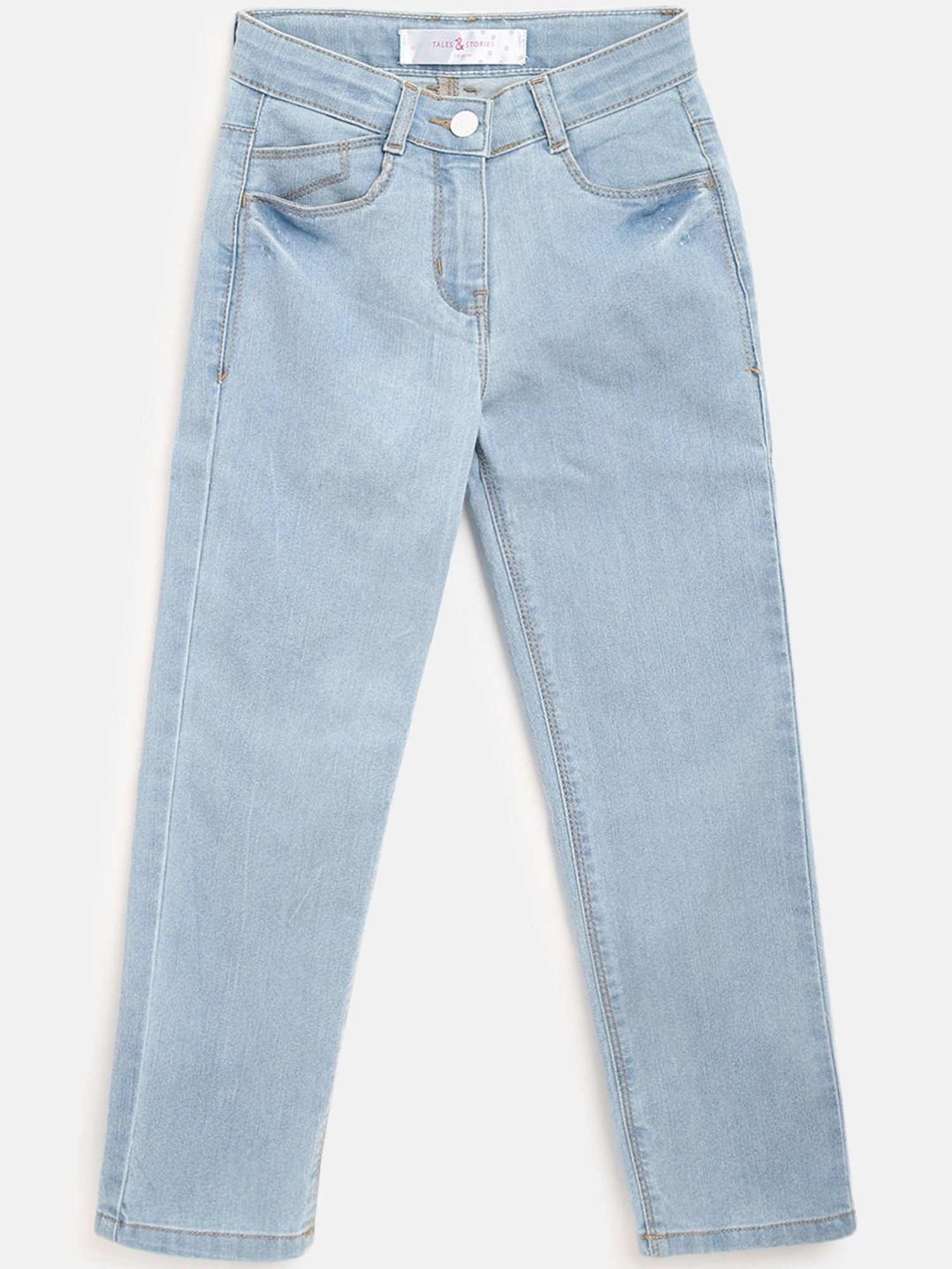 GJ baby Girls Blue Washed Jeans