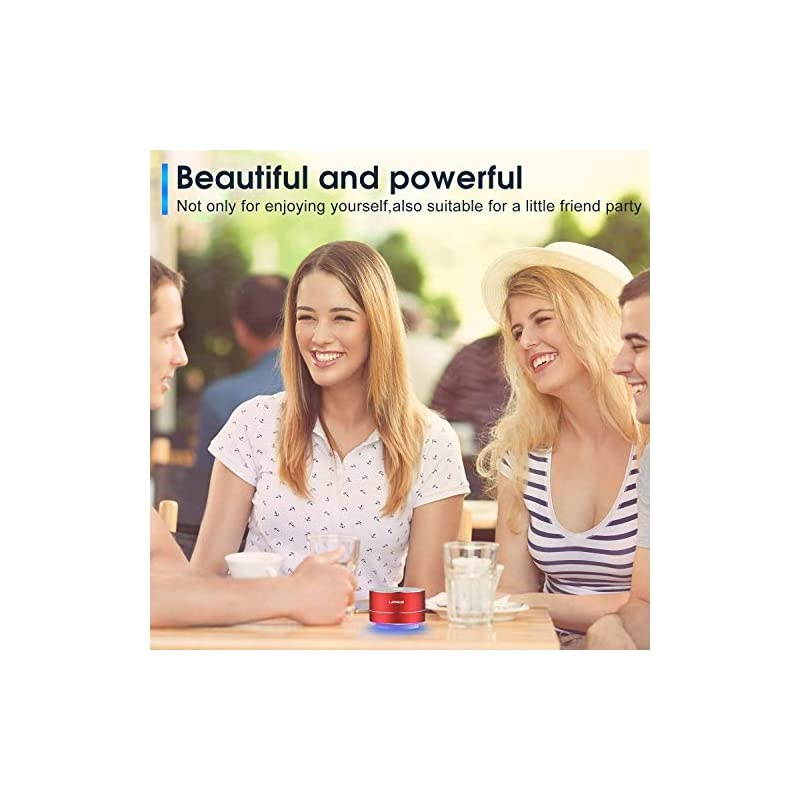 Portable Wireless Bluetooth Speaker with BuiltinMicHandsfree CallAUX LineTF CardHD Sound and Bass for iPhone Ipad Android Smartphone and More Red