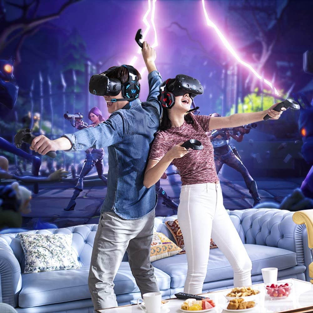 VersionTECH. Gaming Headset for PS4 Xbox One PC, G2000 Gaming Headphones with Mic, LED Lights, Noise Reduction for laptop-Blue