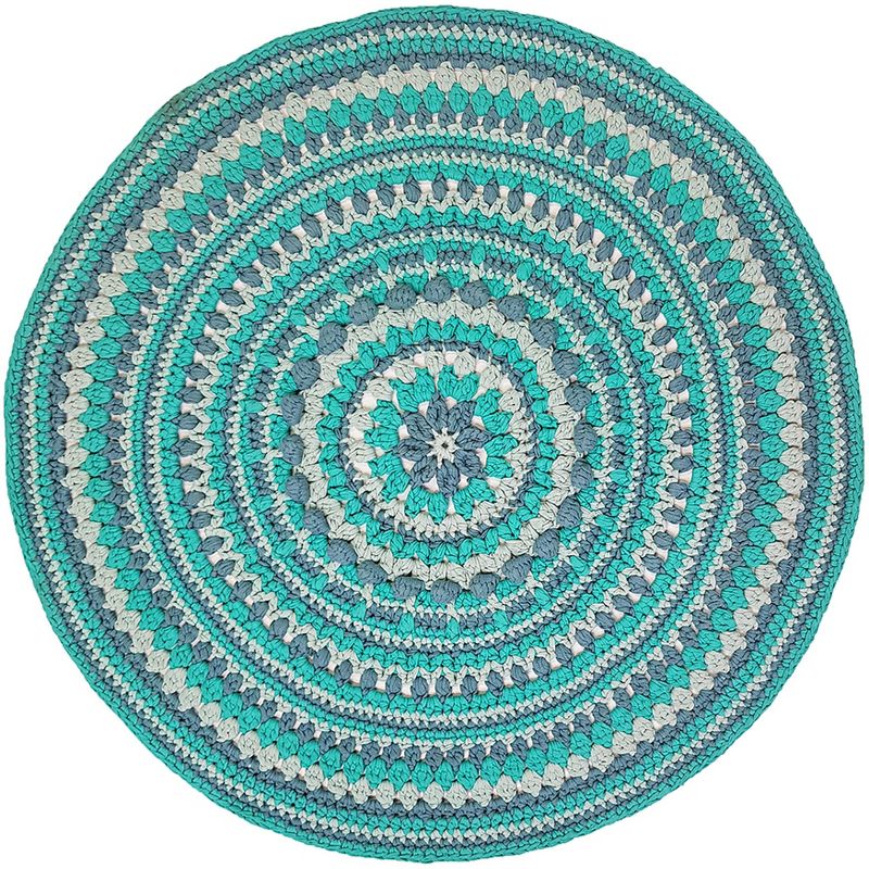 Hoooked Crochet Island Rug Kit W/RibbonXL-Happy Mint