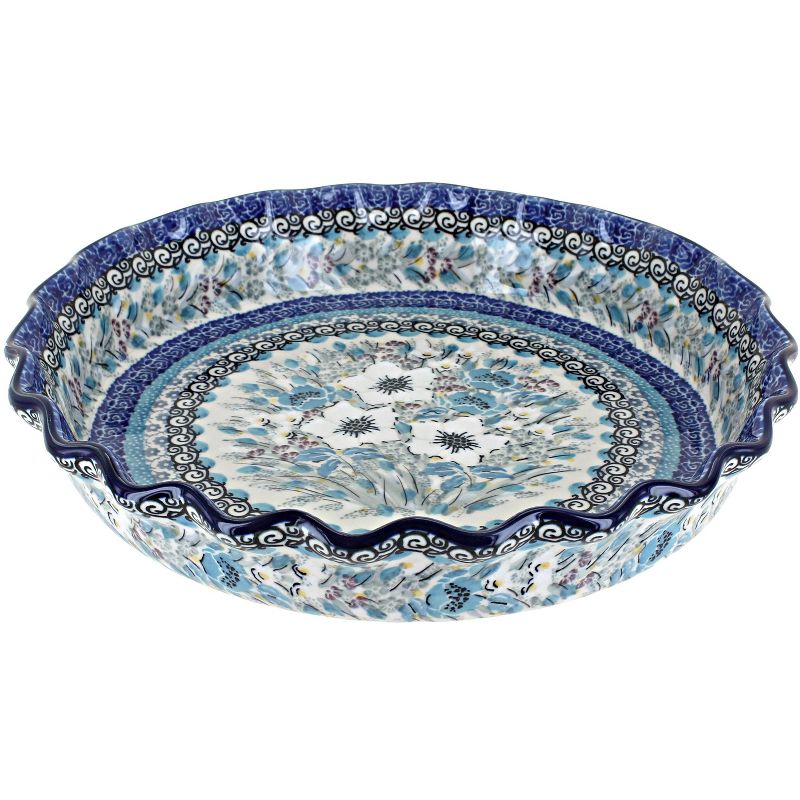 Blue Rose Polish Pottery Margot Pie Plate