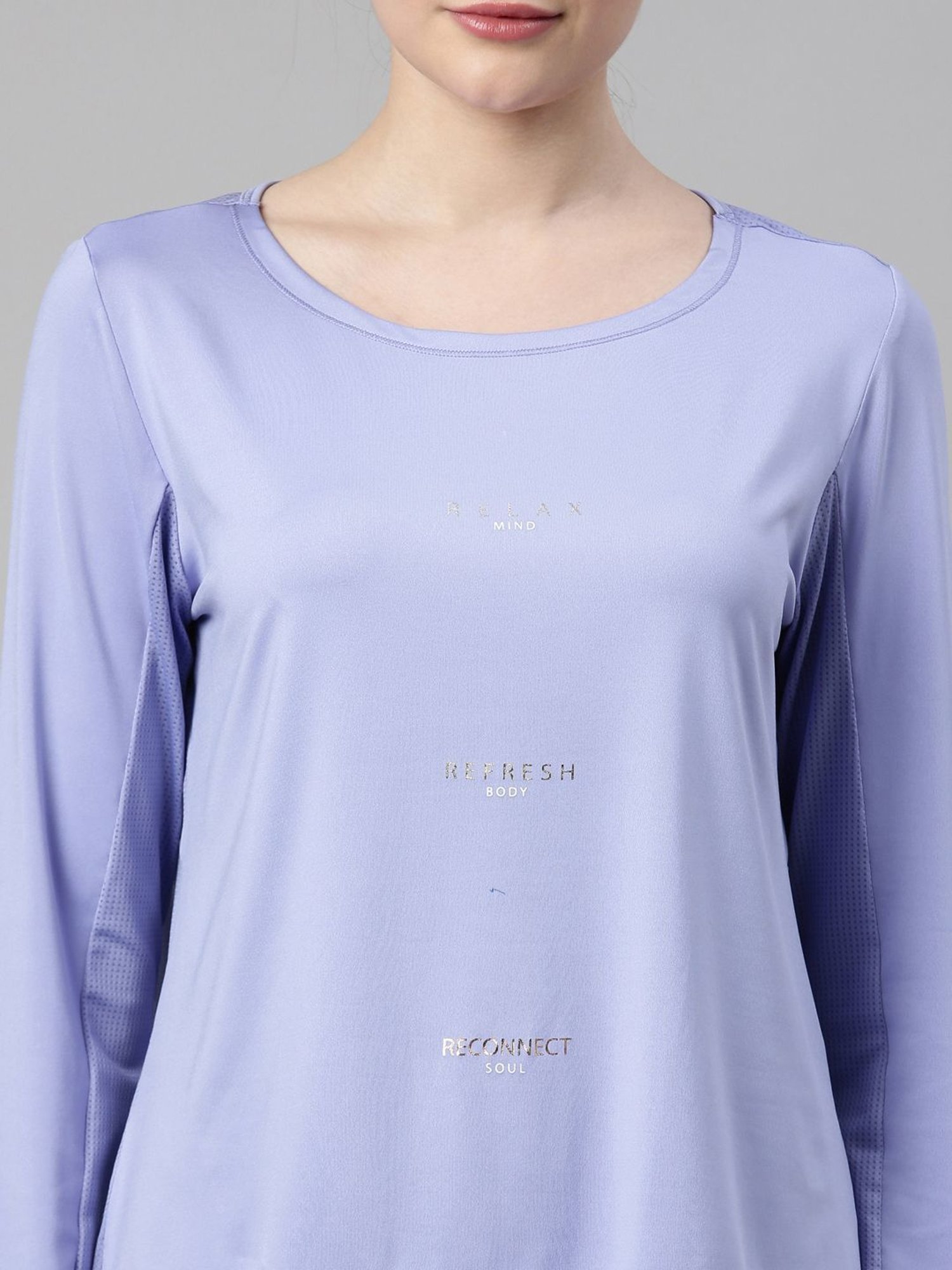 Enamor Purple Graphic Print Sports T-Shirt