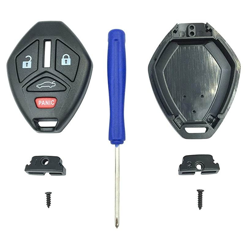 Need to Cut Key Fob Shell Case Fit for Mitsubishi Eclipse Outlander Galant Endeavor Lancer Replacement Keyless Entry Remote Car Key Fob Cover Housing with Button Pad 1pcs