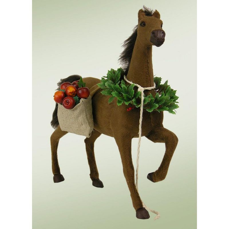 Byers Choice 13" Life-Like Brown Horse Bringing Christmas Treats Table Top Animal Figure