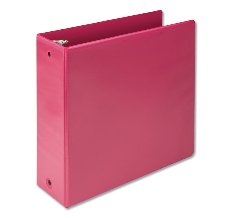 Samsill&reg; Biobased Economy Round Ring View Binders  4" Capacity 11 x 8.5 Berry 17396