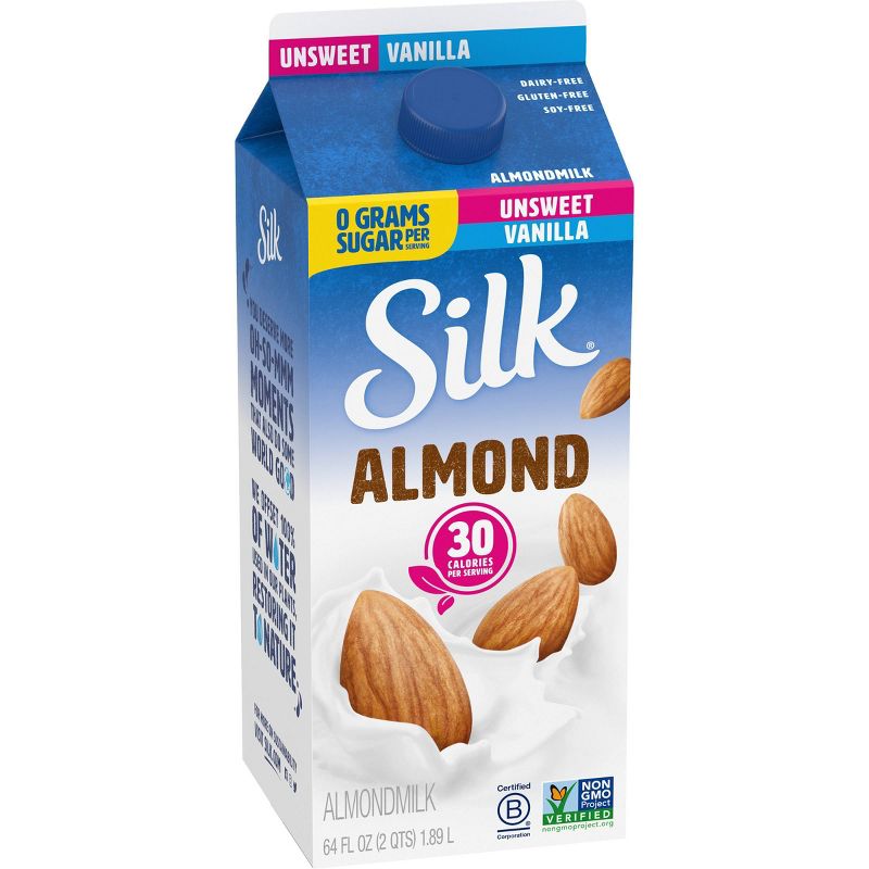Silk Almond Unsweetened Vanilla Almond Milk - 0.5gal