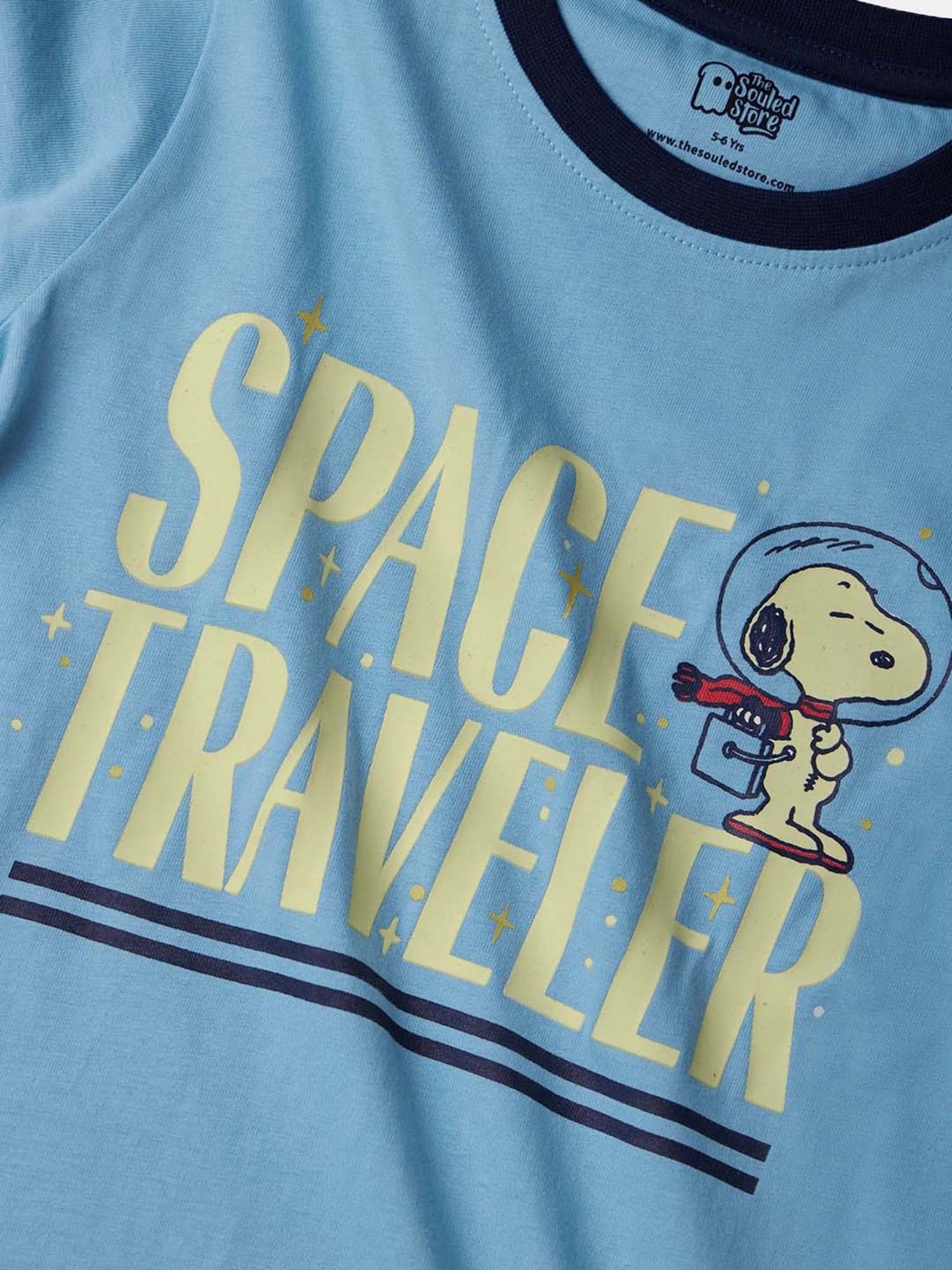 The Souled Store Kids Blue Cotton Printed T-Shirt