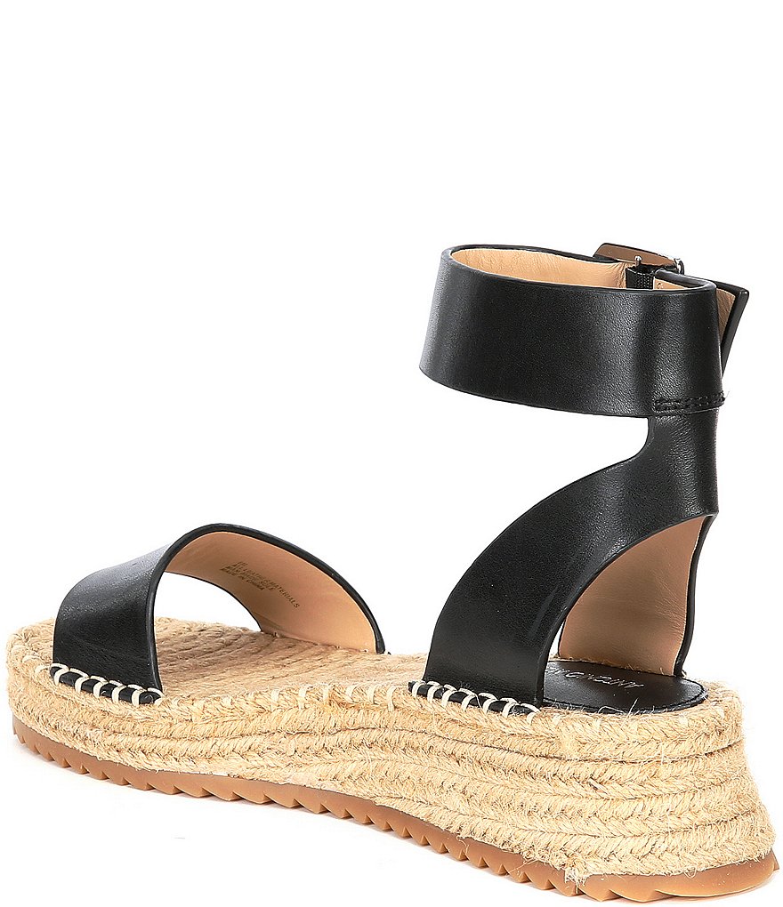 Antonio Melani Fosterr Leather Ankle Strap Espadrille Wedges