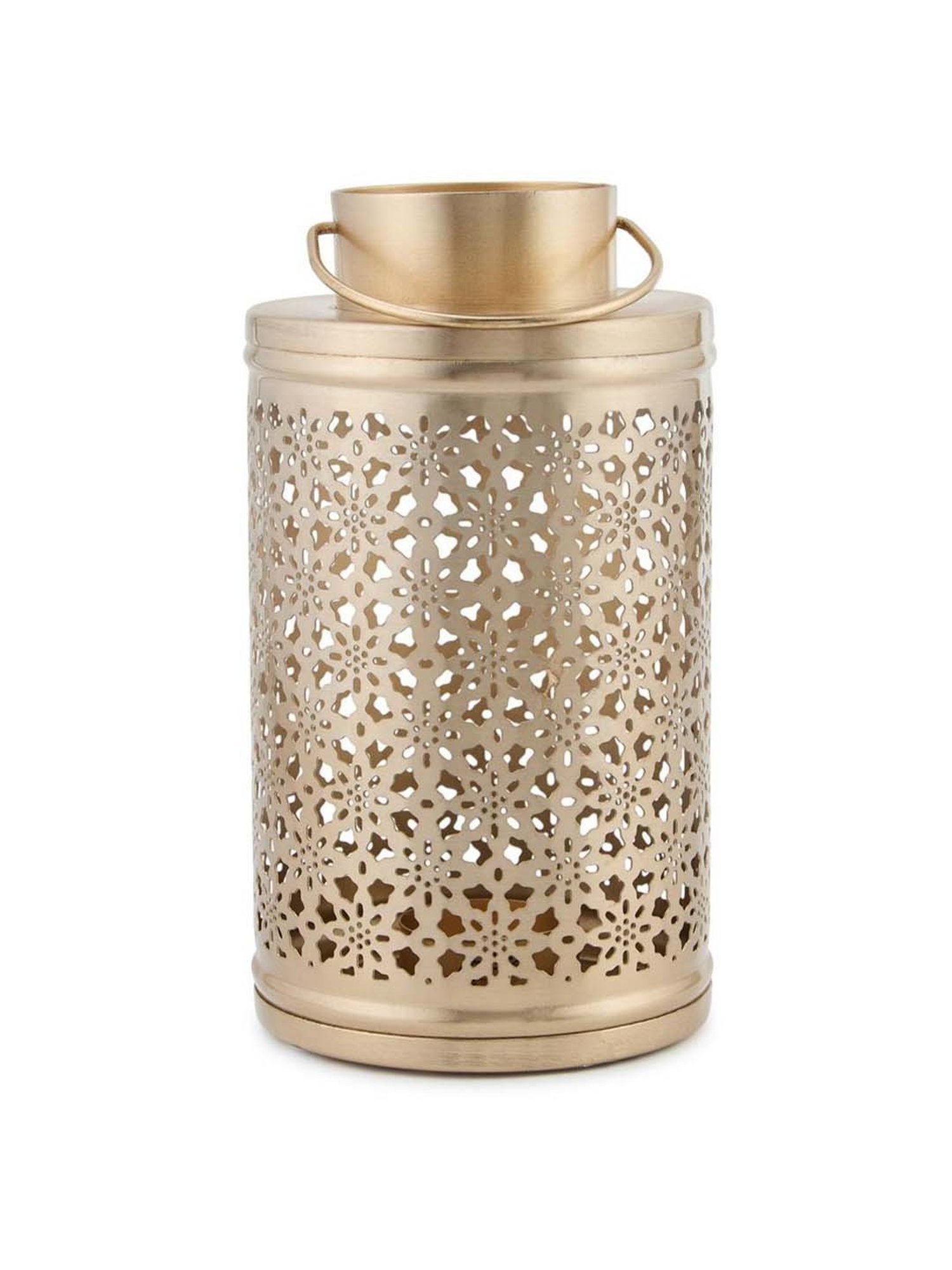 Fabindia Home Brass Metal Cutwork Noor T-Lite Holder