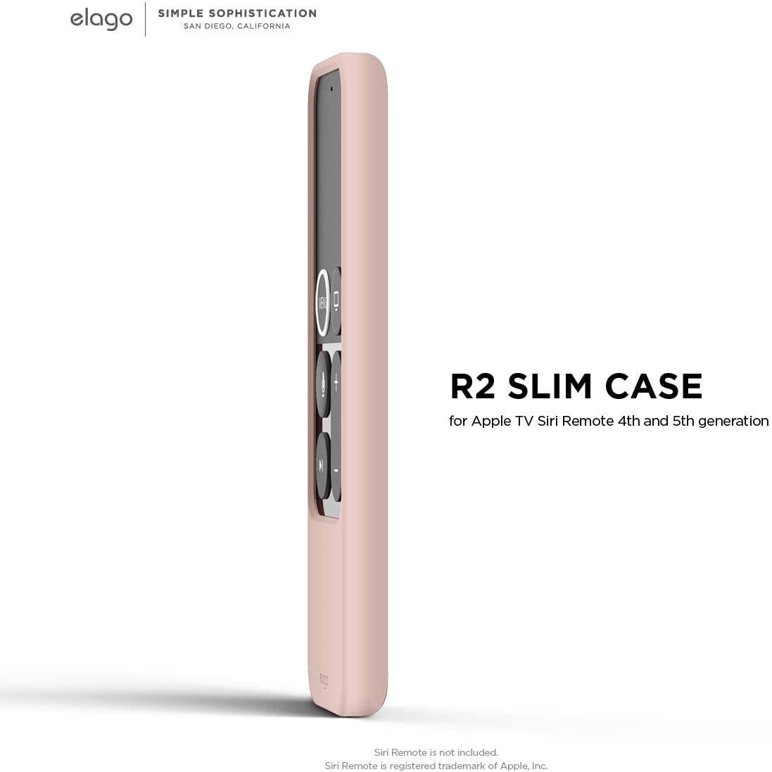 elago R2 Slim Case Compatible with Apple TV Siri Remote 1st Generation (Sand Pink) - Slim Design, Scratch-Free Silicone, Shock Absorption, Full Access