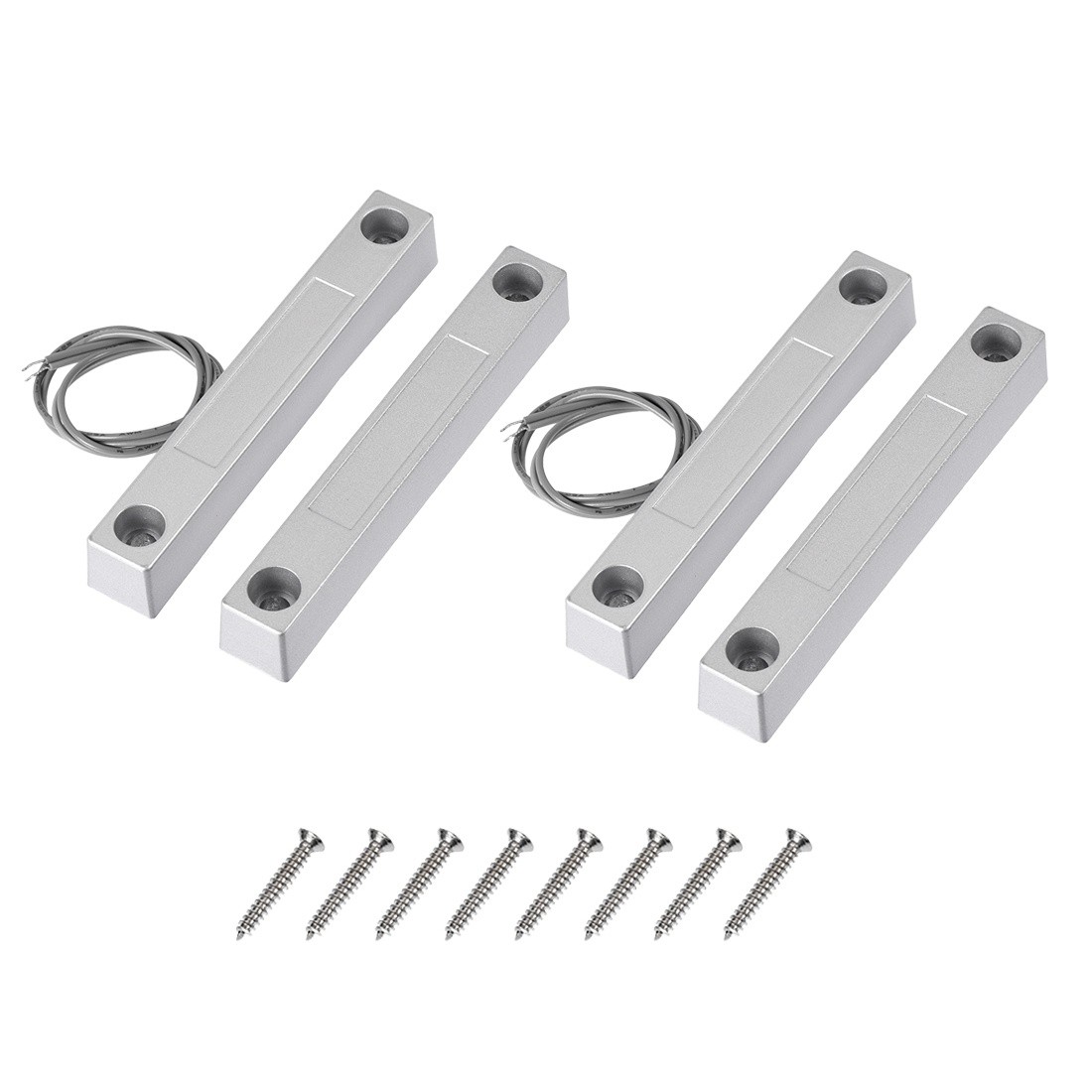 MC-58 NO Alarm Security Rolling Gate Garage Door Contact Magnetic Reed Switch Silver Gray 2Pcs