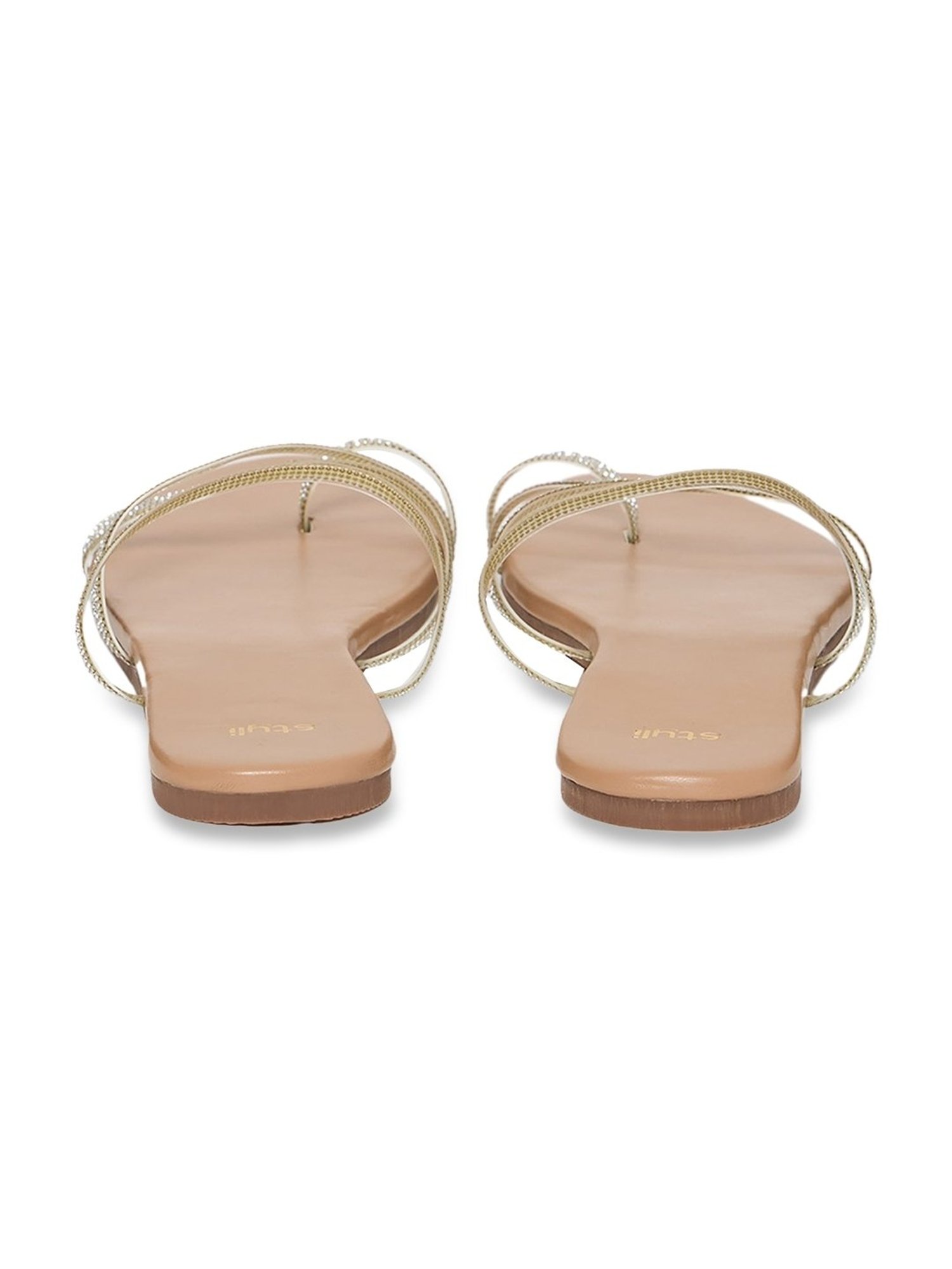 Styli Women's Beige Toe Ring Sandals