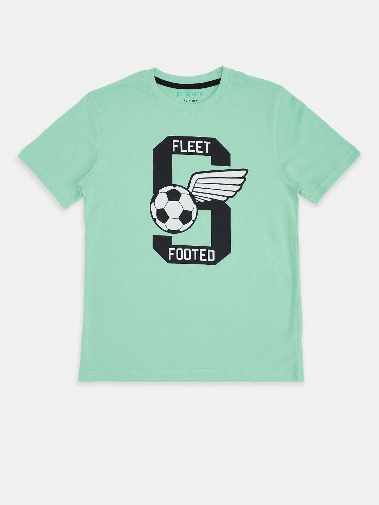 Pantaloons Junior Navy & Green Cotton Printed T-Shirts