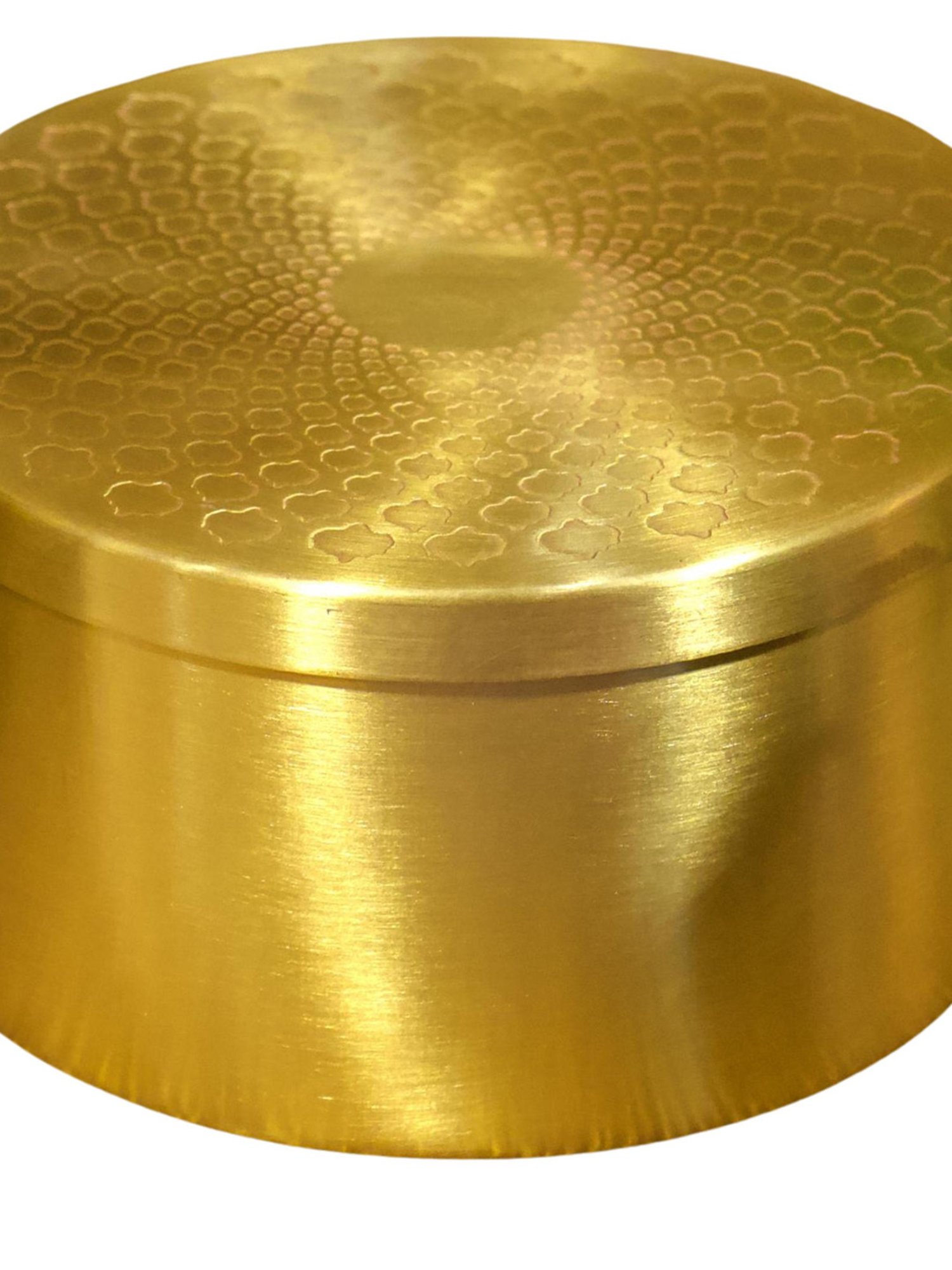 Ambi Handcrafted Pure Brass 6 Inches Storage Box With Inlay Work