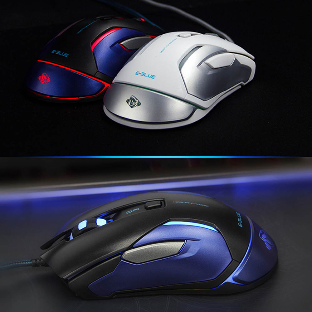 E-3LUE 5000DPI Gaming RGB Mouse USB Wired Ergonomic Game Mice LED Adjustable EMS668 for Computer LOL DOTA2 FIFA Desktop laptop