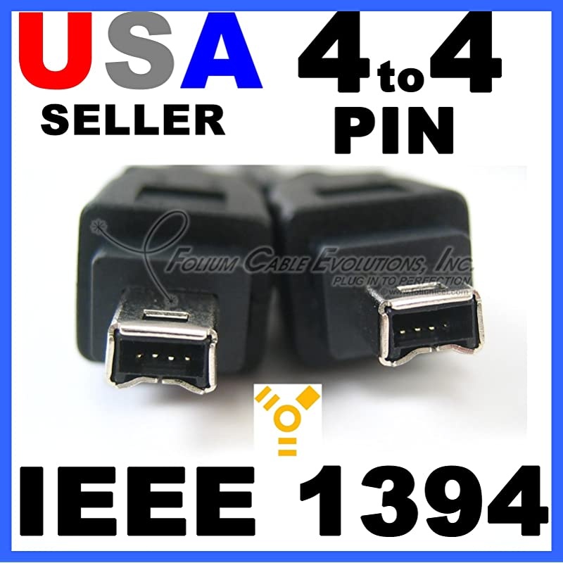 IEEE 1394 Firewire 400 iLink 4 Pin to 4 Pin IEEE1394 44 Length 6FT for PC Mac DV 6 Foot 6 Feet Black Friday November Cyber Monday Sale