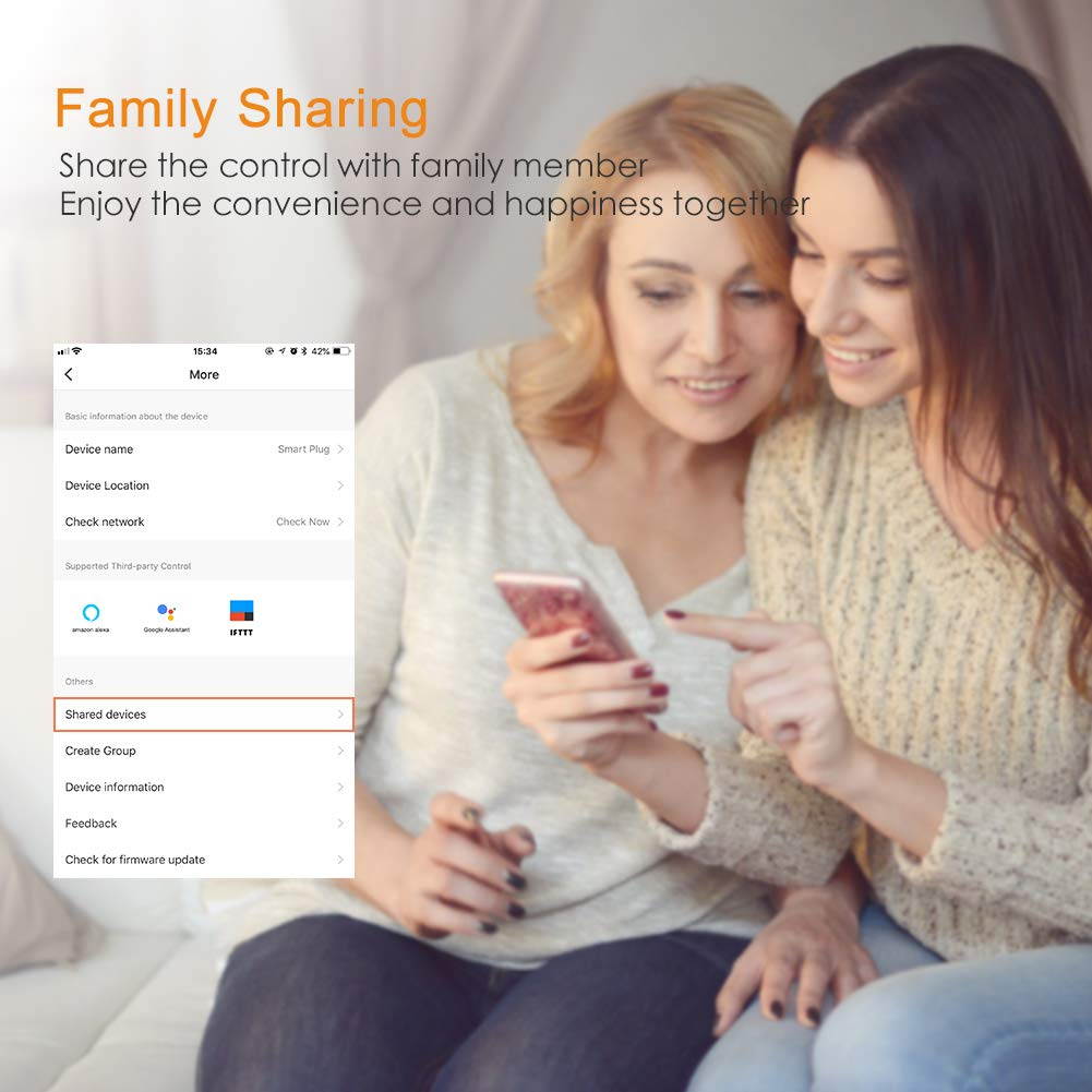 Avatar Controls Smart Plug Outlet, Avatar Controls Wifi Smart Plugs Work with Alexa Echo Dot/Google Home, APP Remote Control Electrical Outlet Switch, No Hub Required (2 Pack)