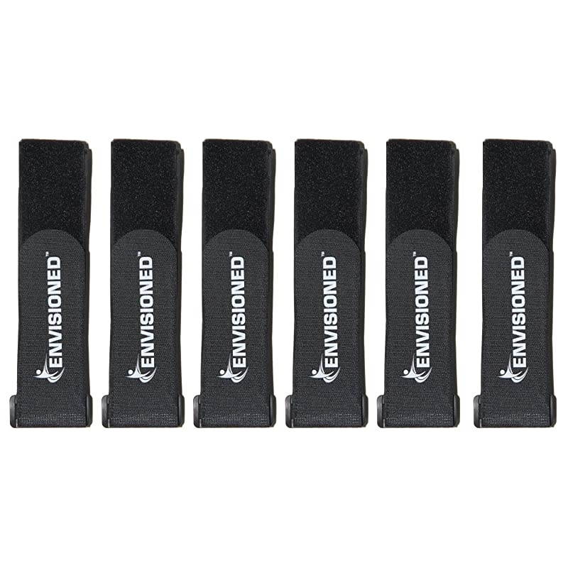 Cinch Straps 15 x 40 6 Pack Multipurpose Strong Gripping Quality Hook and Loop Securing Straps Black