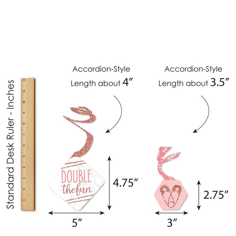 Big Dot of Happiness Hello Little One - Pink and Gold - Table Decorations - Girl Baby Shower Fold and Flare Centerpieces - 10 Count