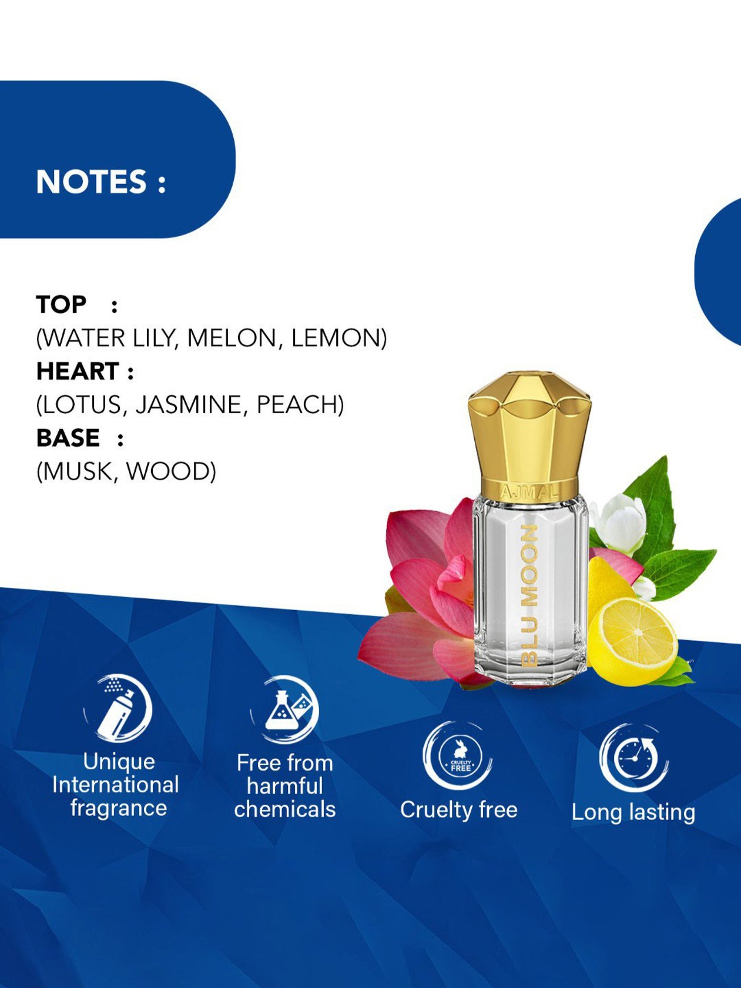 Ajmal Blu Moon Concentrated Perfume for Women  - 5 ml