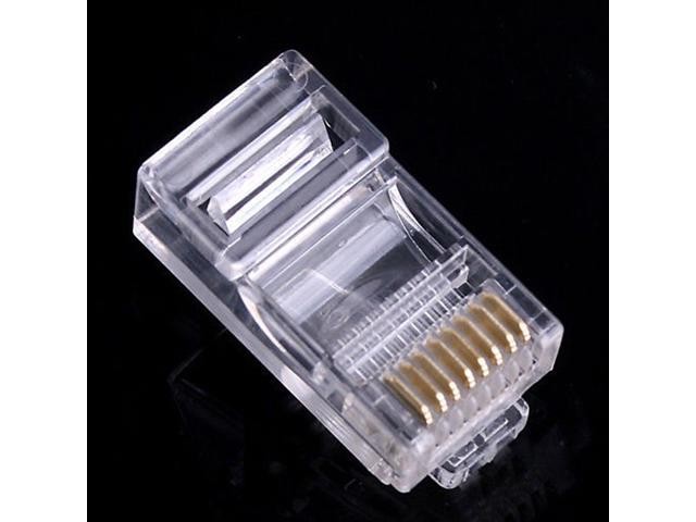 New 100PCS RJ45 RJ-45 CAT-5 Modular Plug Ethernet Gold Plated Network Connector