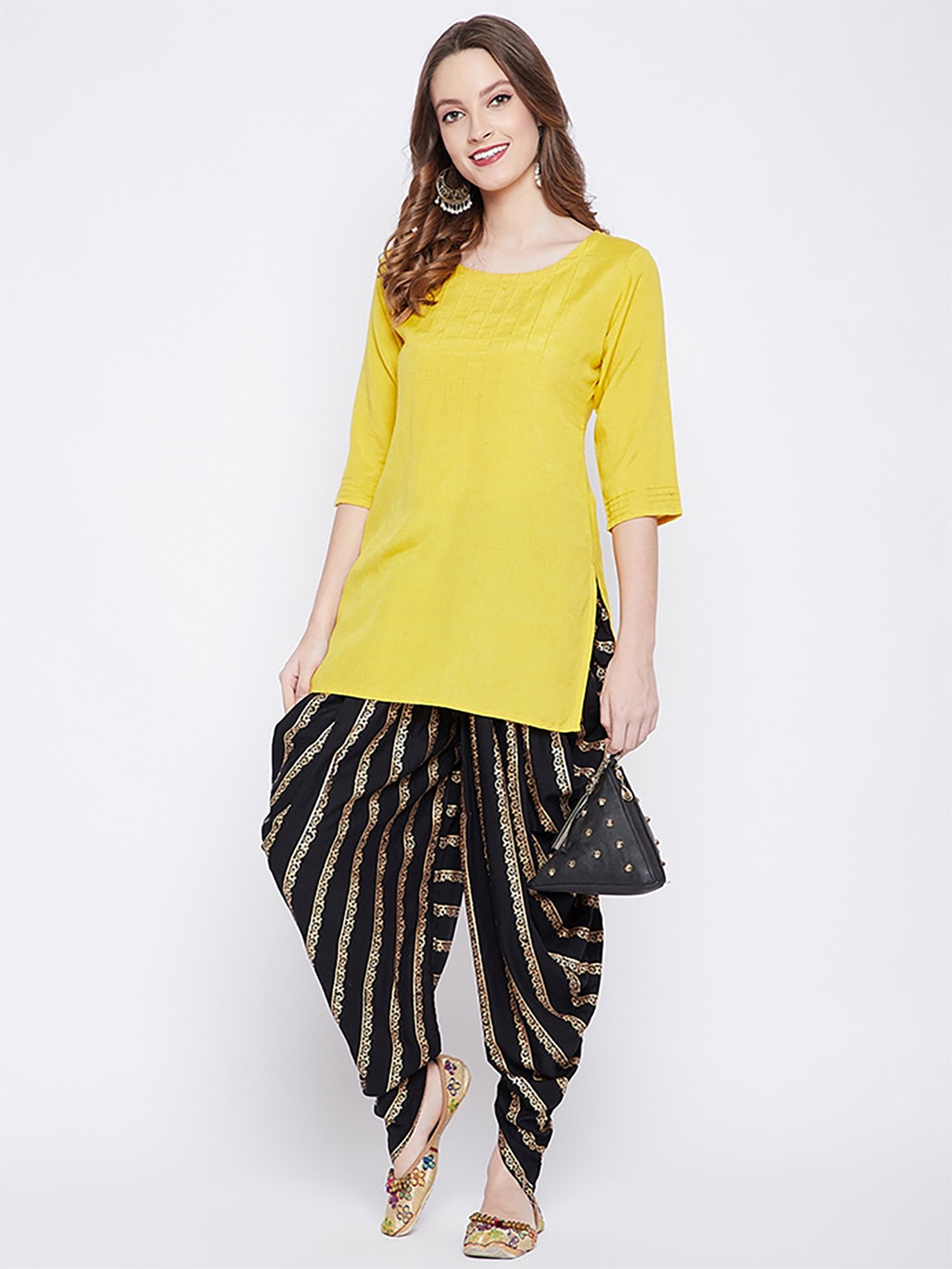 Castle Black Printed Dhoti Pants